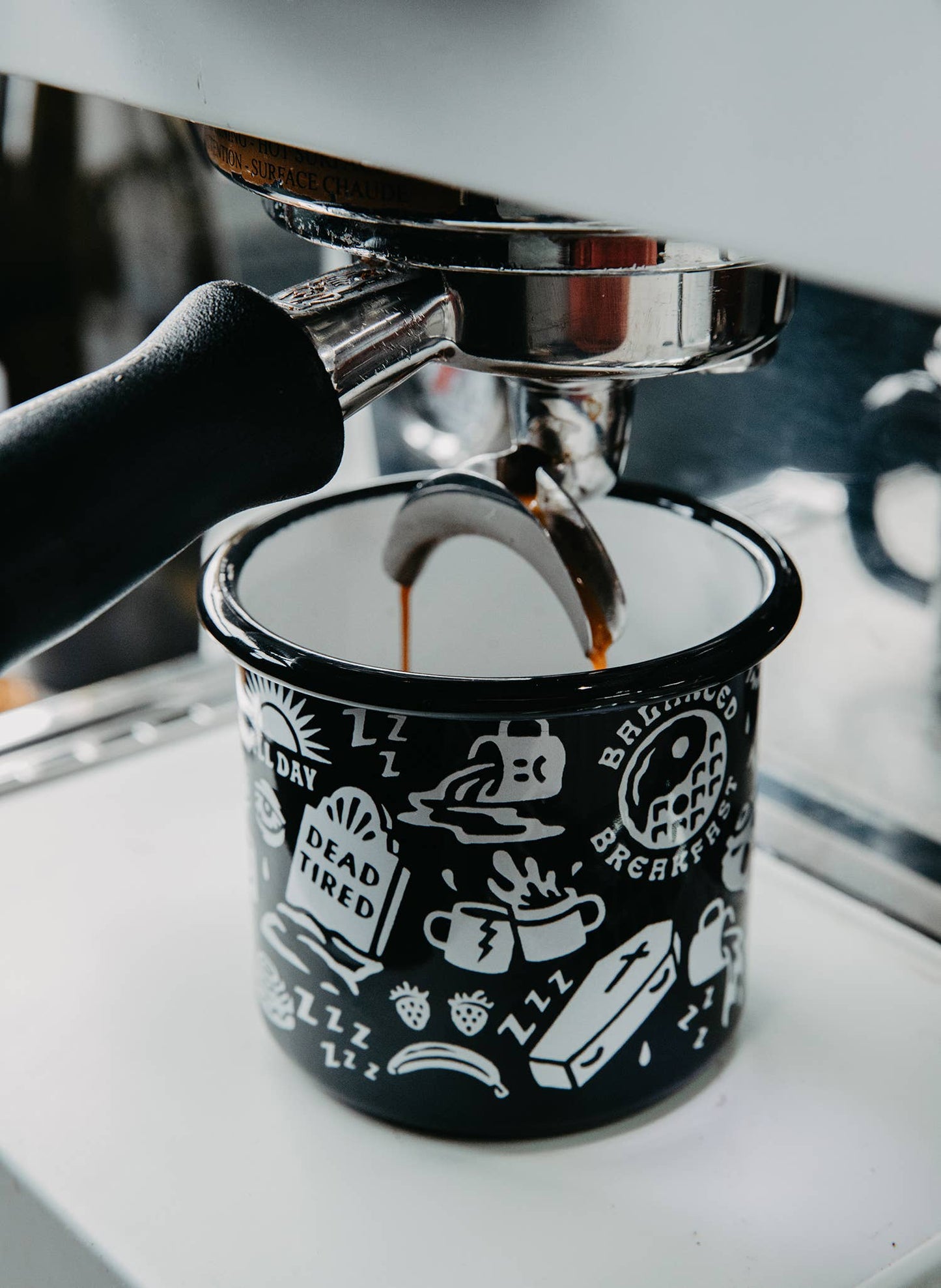 Dead Tired Enamel Coffee Mug