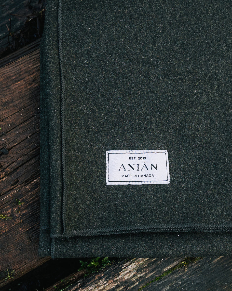 The Melton Wool Blanket - Olive