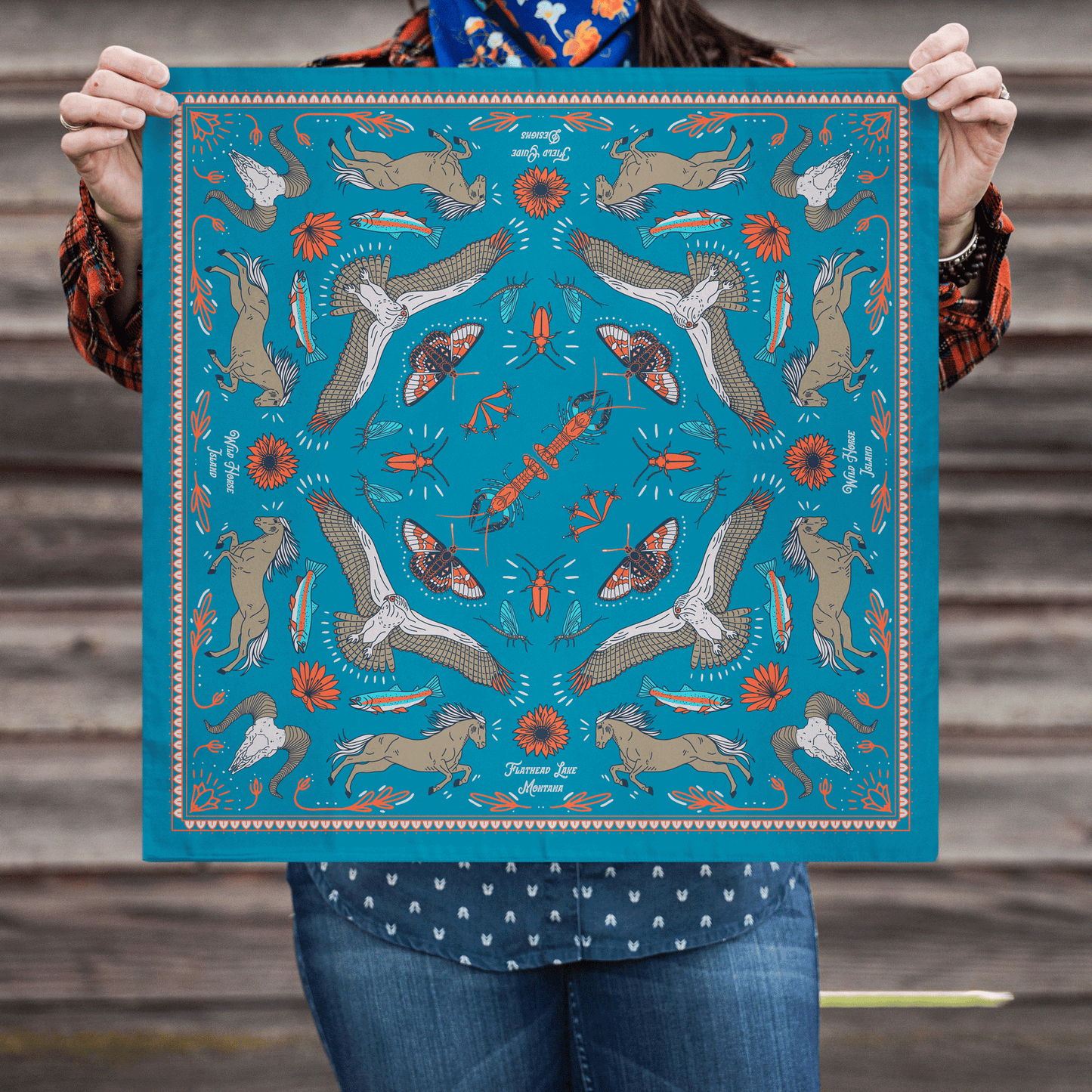Wild Horse Island, Flathead Lake, Montana Bandana - NEW