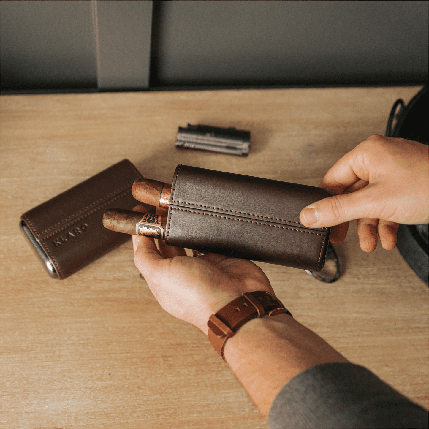 Premium 3 Cigar Travel Case