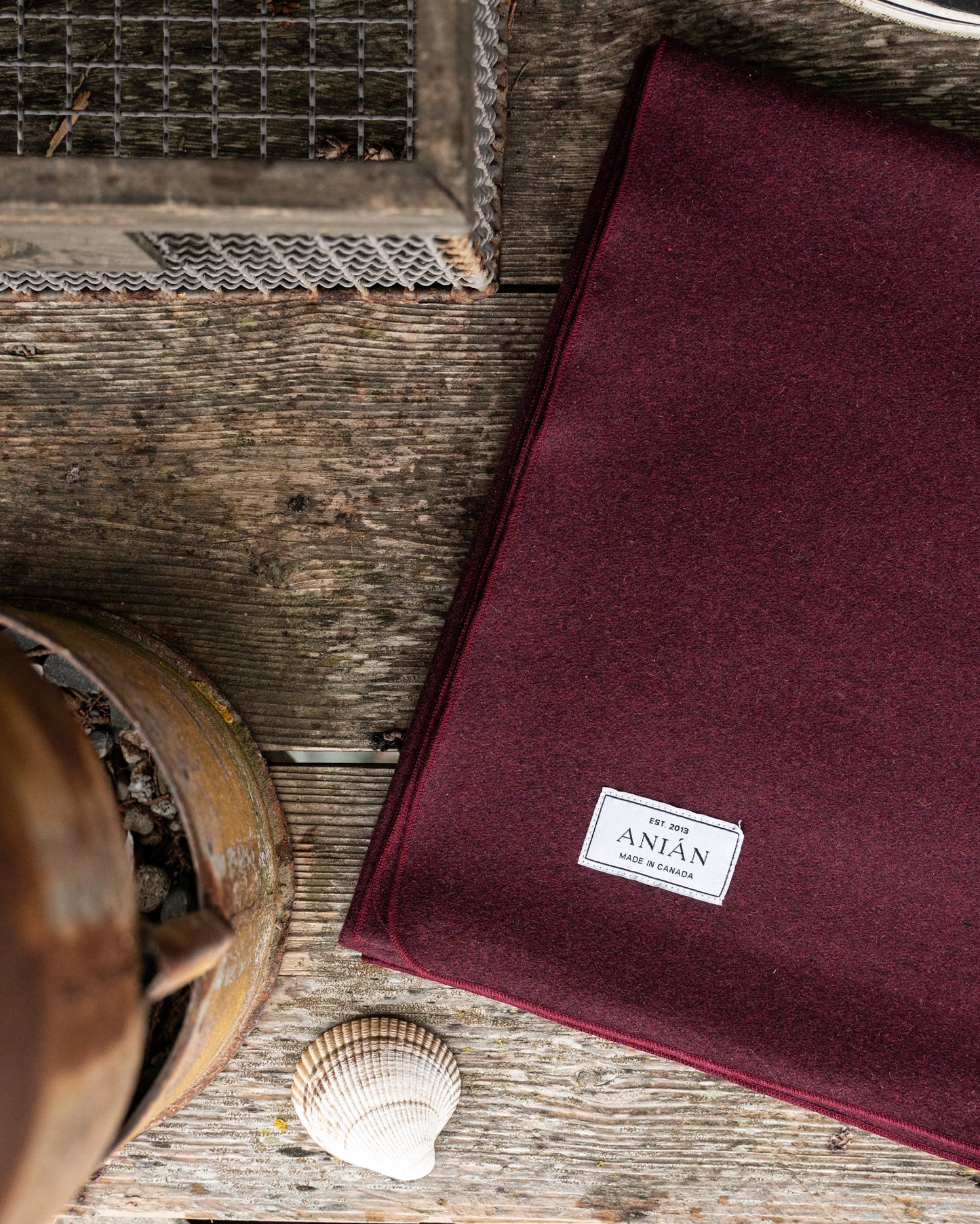The Melton Wool Blanket - Maroon
