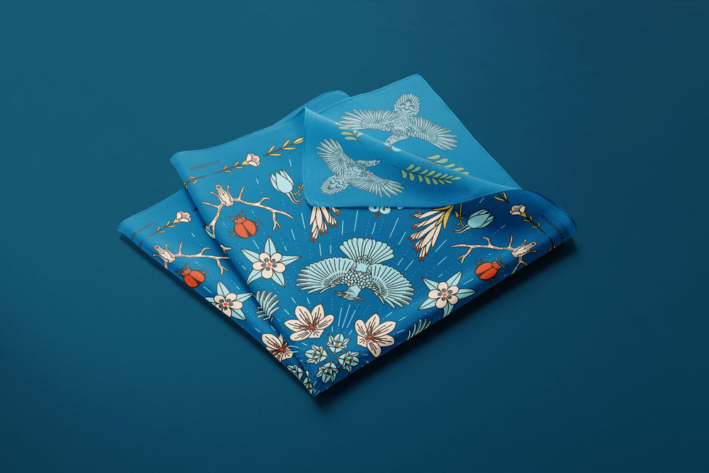 Longs Peak - Rocky Mountain National Park - Colorado - Landmark Bandana - Blue