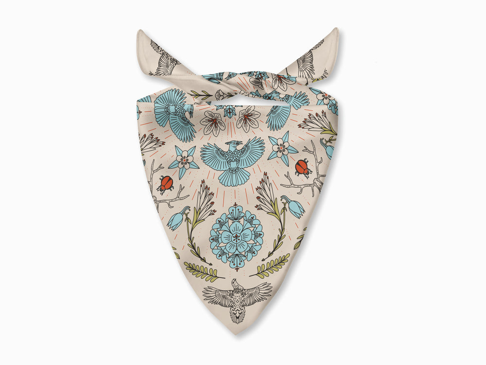 Longs Peak - Rocky Mountain National Park - Colorado - Landmark Bandana - Cream