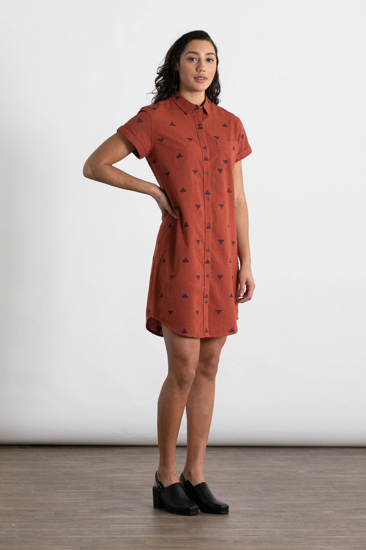 Loren Shirt Dress / Rust Fil-Coupé Pyramids