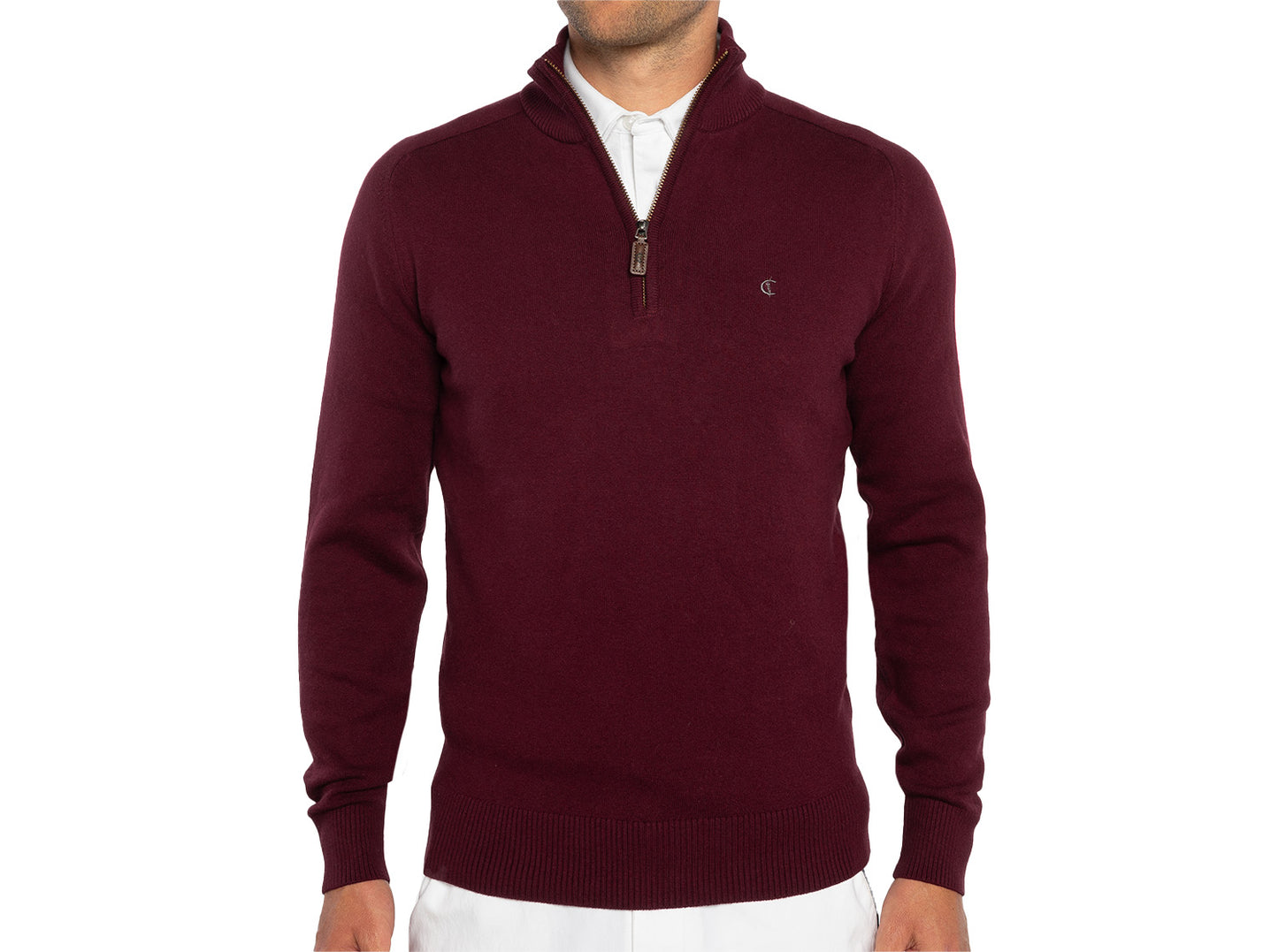 1/4 Zip Sweater - Wine