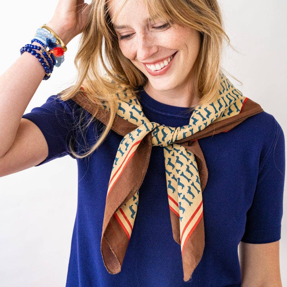 Olivia Square Scarf Dachshund Print Wholesale