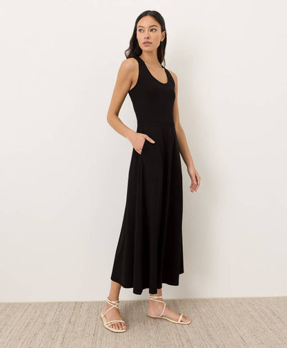 Women's Fit & Flare Open Back Maxi Dress