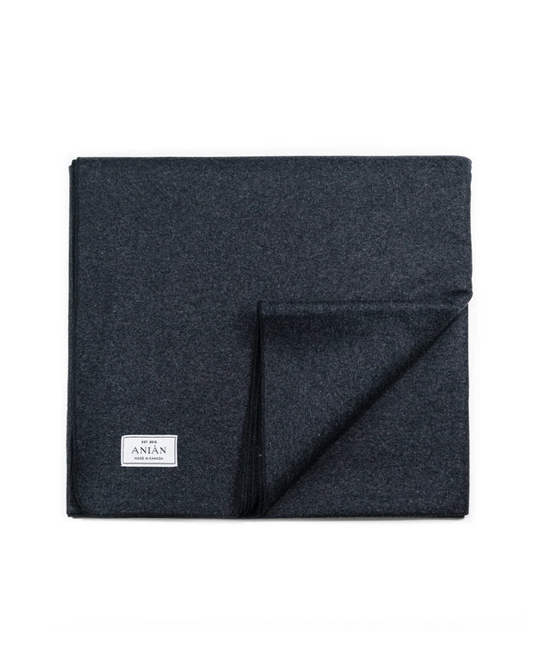 The Melton Wool Blanket - Charcoal