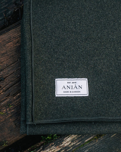 The Melton Wool Blanket - Olive