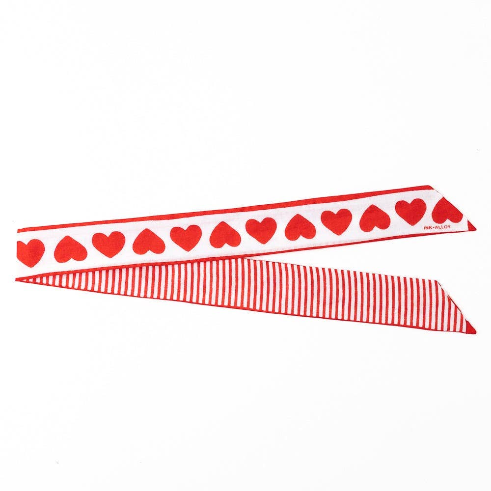 Camile Skinny Scarf Heart Print Wholesale