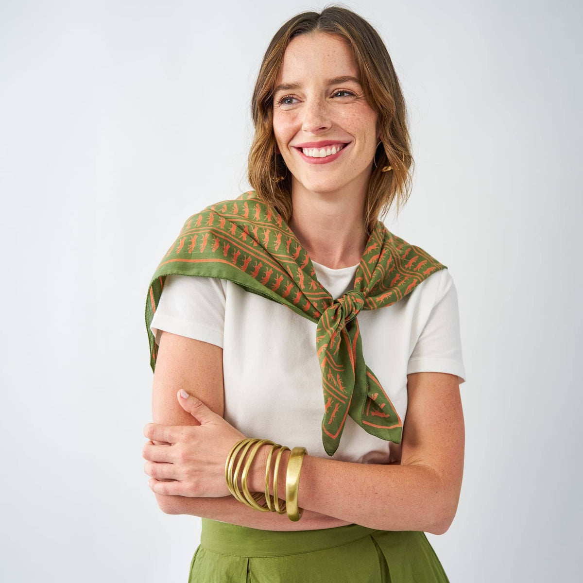 Olivia Square Scarf Fox Print 36x36