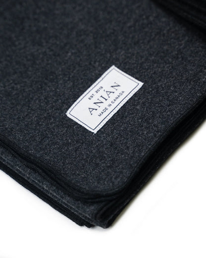 The Melton Wool Blanket - Charcoal
