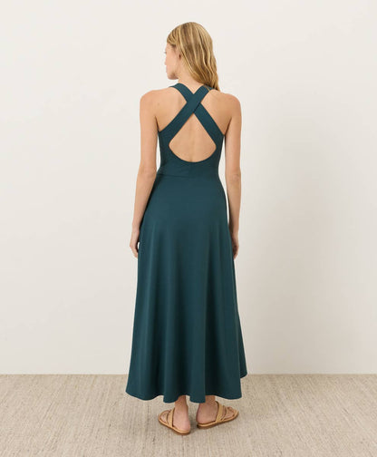 Women's Fit & Flare Open Back Maxi Dress