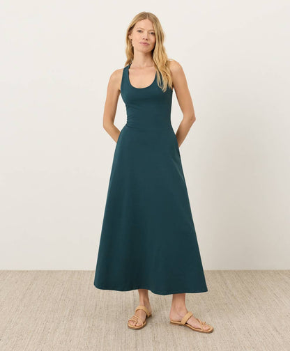 Women's Fit & Flare Open Back Maxi Dress