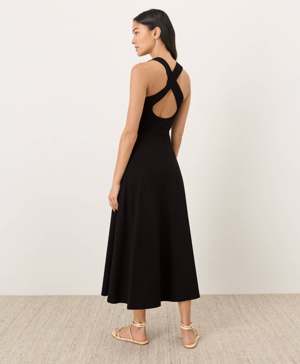 Women's Fit & Flare Open Back Maxi Dress