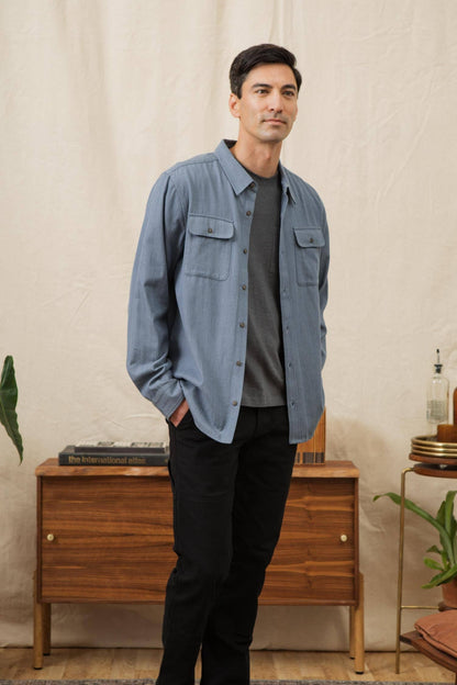 Bedford Shirt / Denim Herringbone