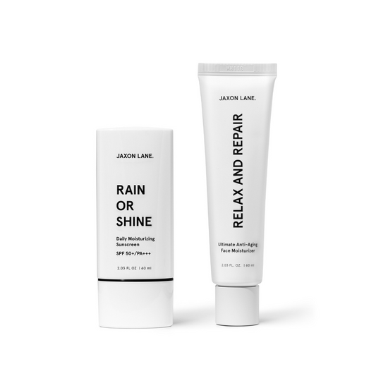 Jaxon Lane AM/PM Skincare Set for Men - Daily Sunscreen & Anti-Aging Face Cream Duo Skin Repair Moisturizer