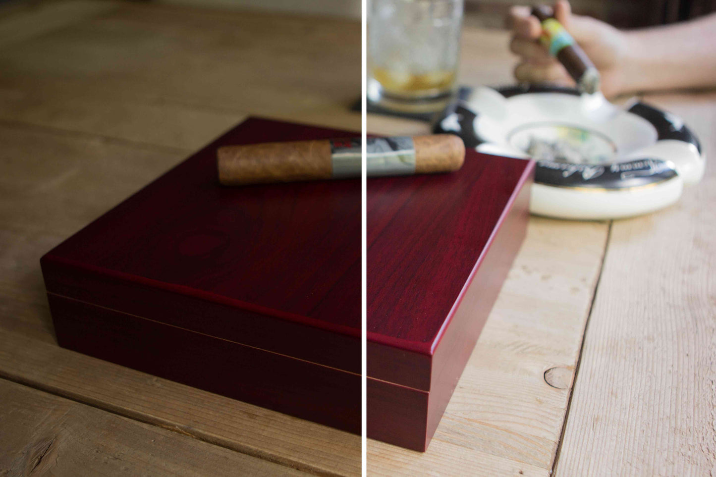 Desktop Analog Cherry Humidor