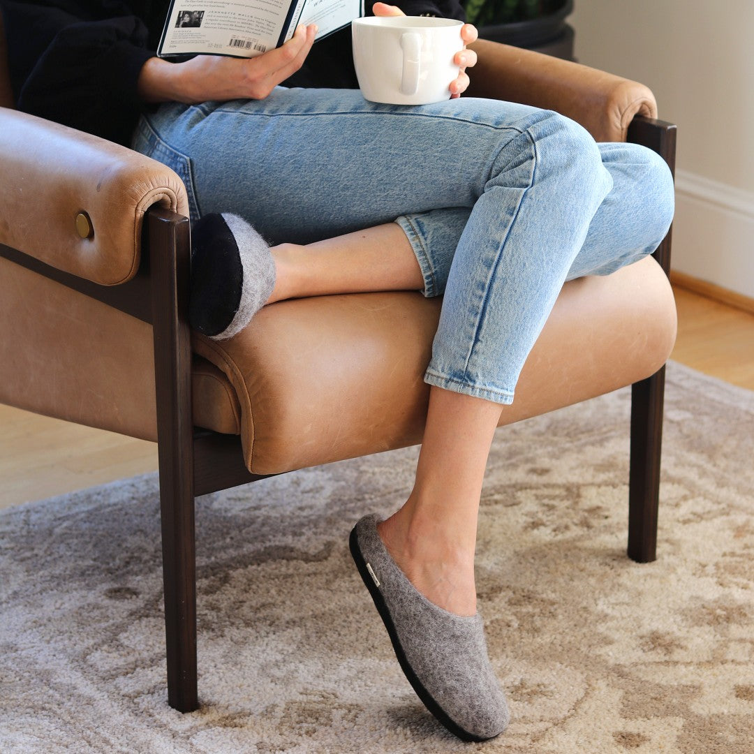 Womens Astoria Noir Wool House Slippers