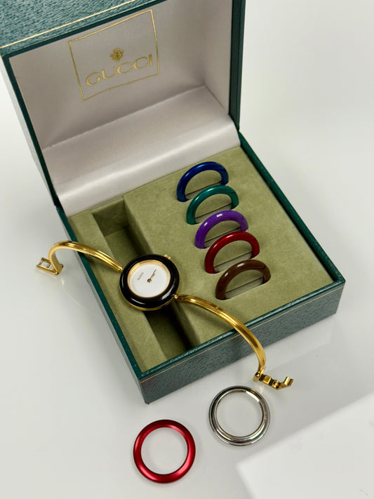 Vintage Gucci watch with interchangeable bezels