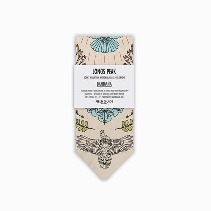 Longs Peak - Rocky Mountain National Park - Colorado - Landmark Bandana - Cream