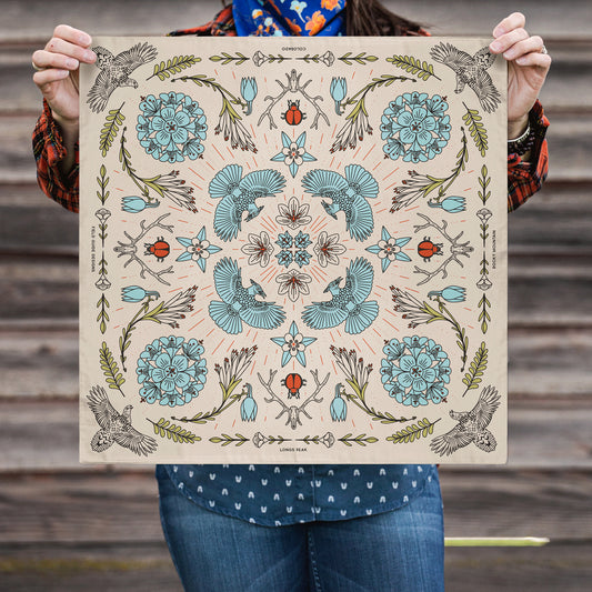 Longs Peak - Rocky Mountain National Park - Colorado - Landmark Bandana - Cream
