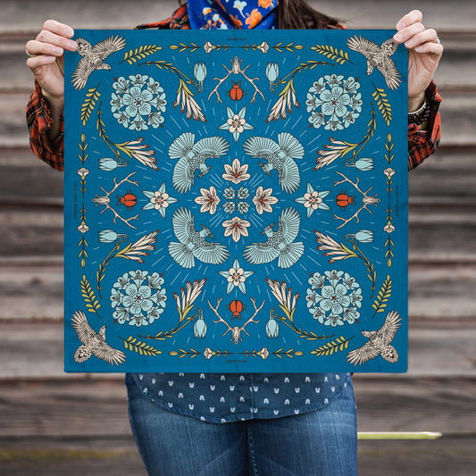 Longs Peak - Rocky Mountain National Park - Colorado - Landmark Bandana - Blue