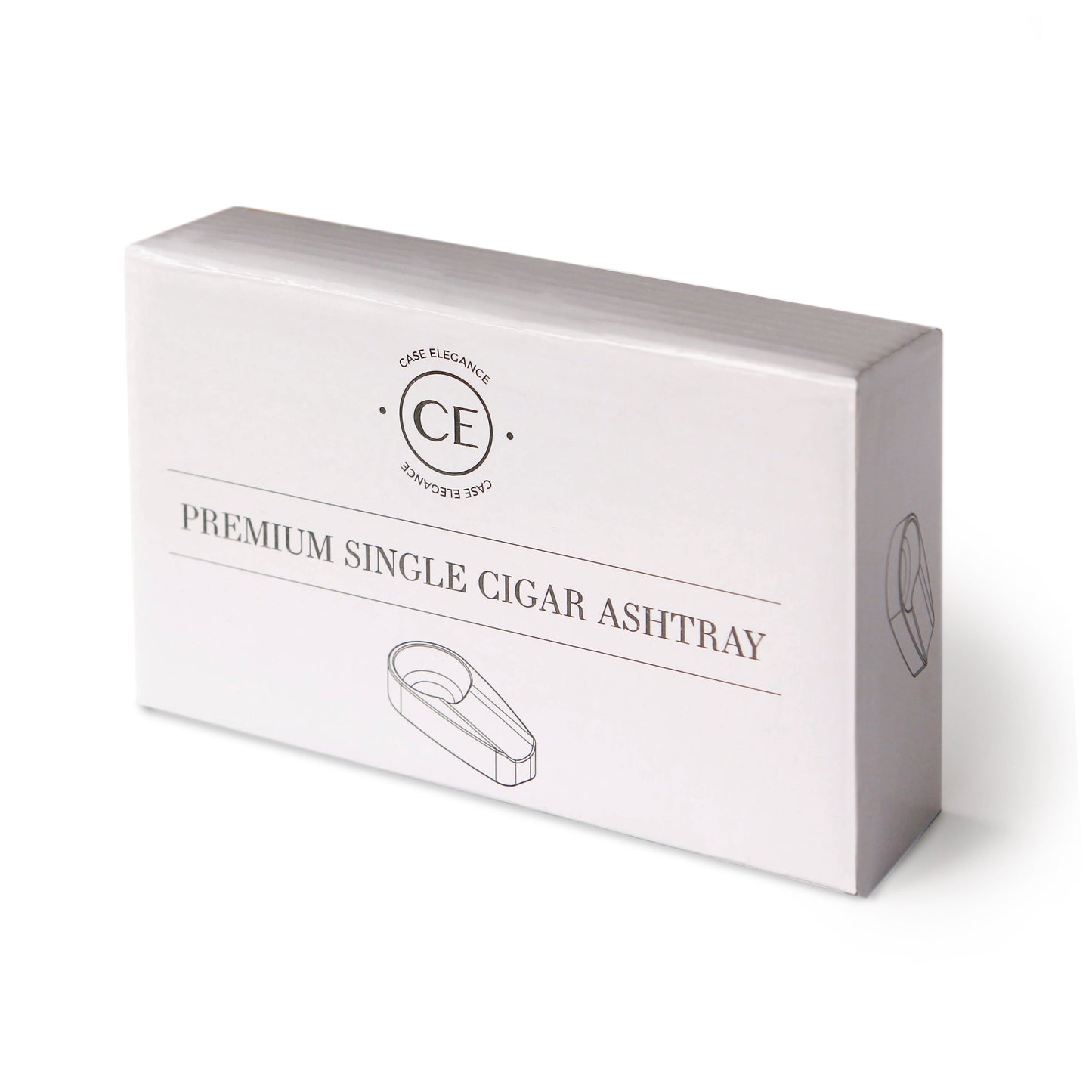 Single Black and Gold Inlay Ceramic Ashtray