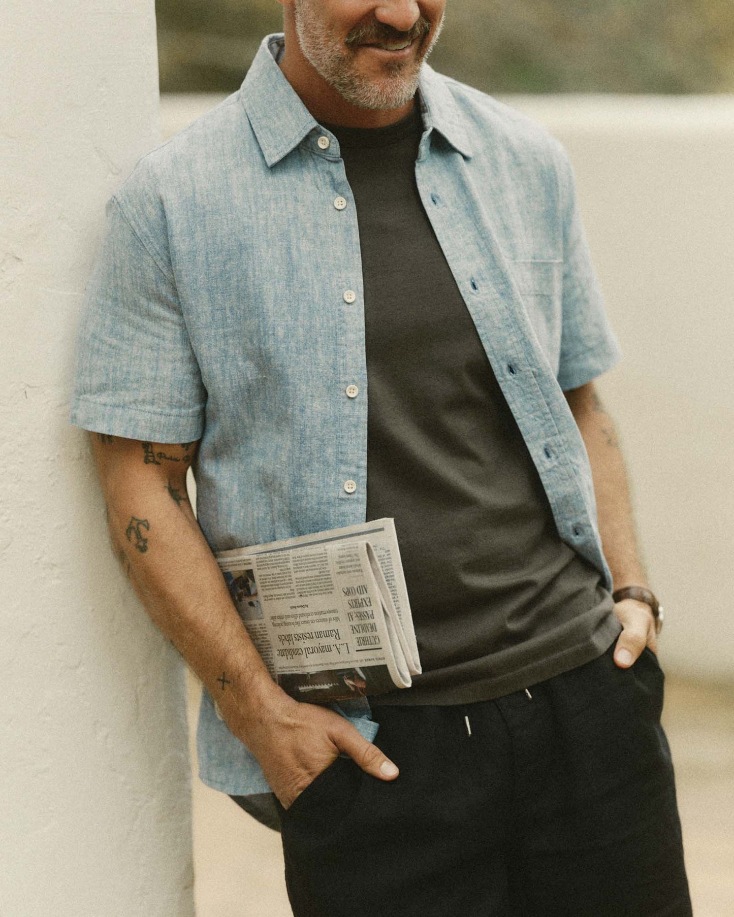 The Short Sleeve California in Sky Hemp