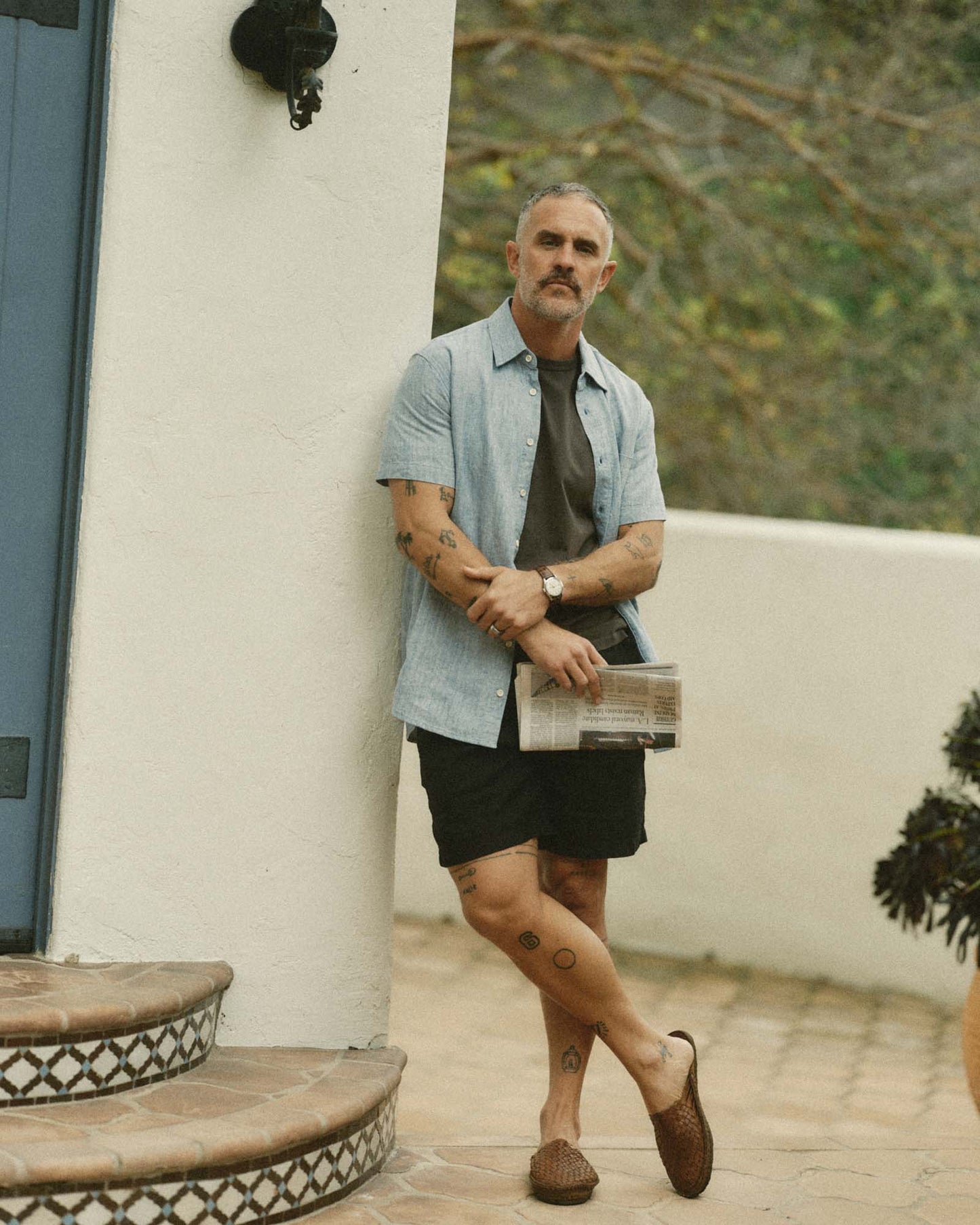 The Short Sleeve California in Sky Hemp