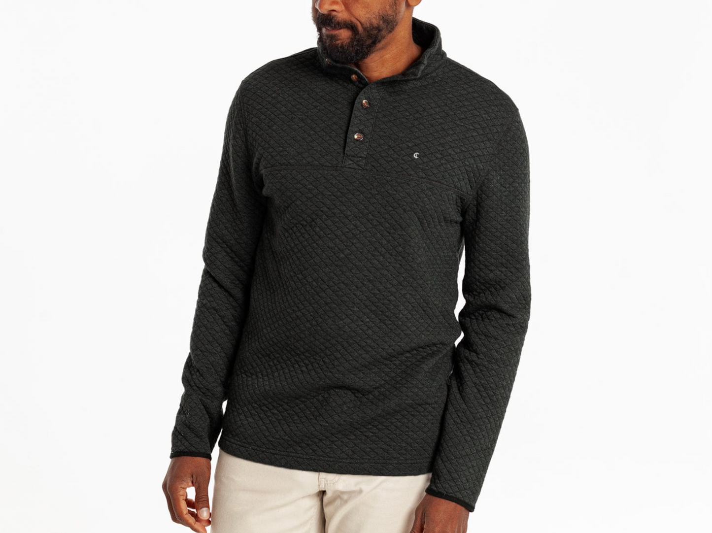 Quilted Pullover - Dark Heather Gray