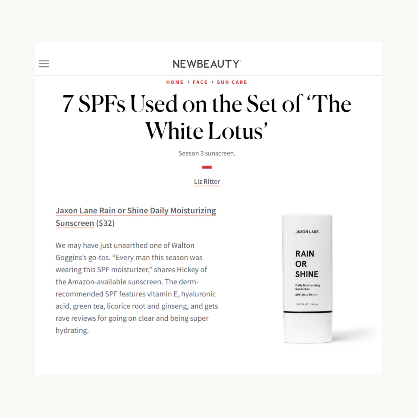 Rain Or Shine - Daily Moisturizing Sunscreen