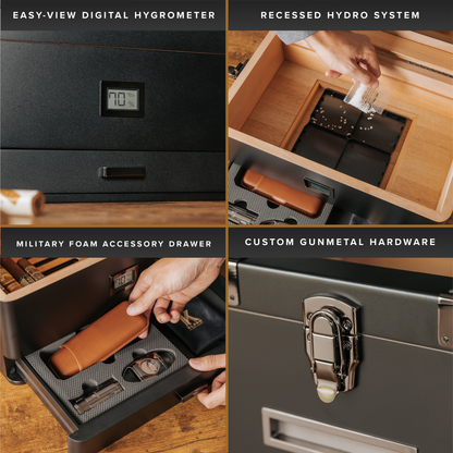 Black Edition Military Humidor + Smart Valet