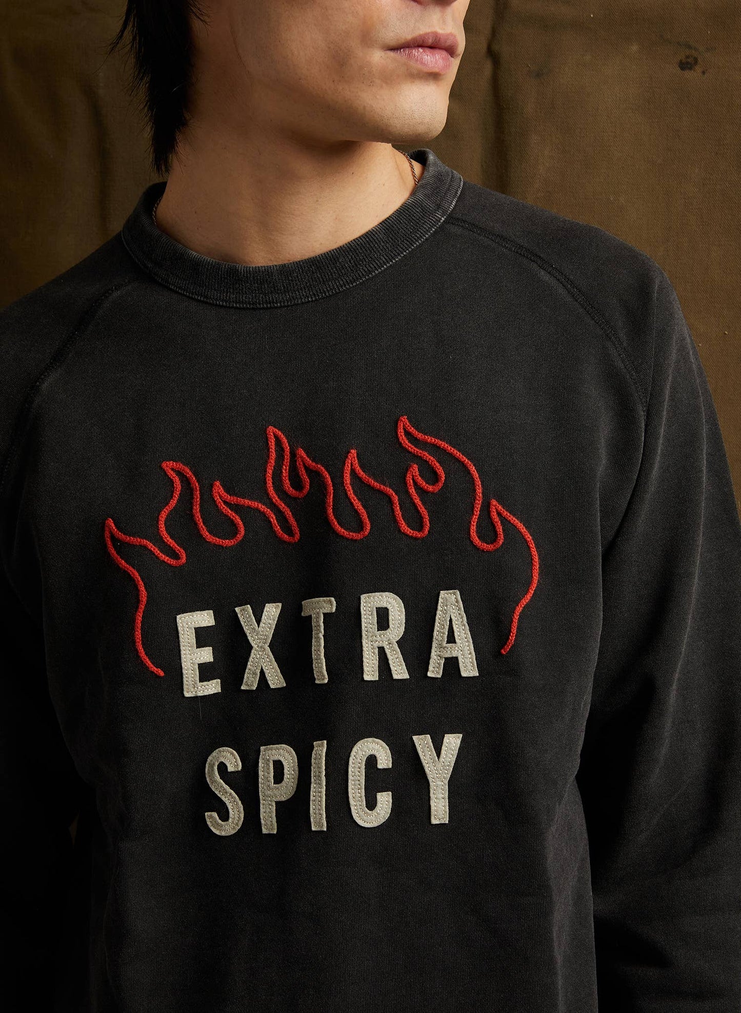 Extra Spicy Chainstitch & Felt Crewneck Sweatshirt