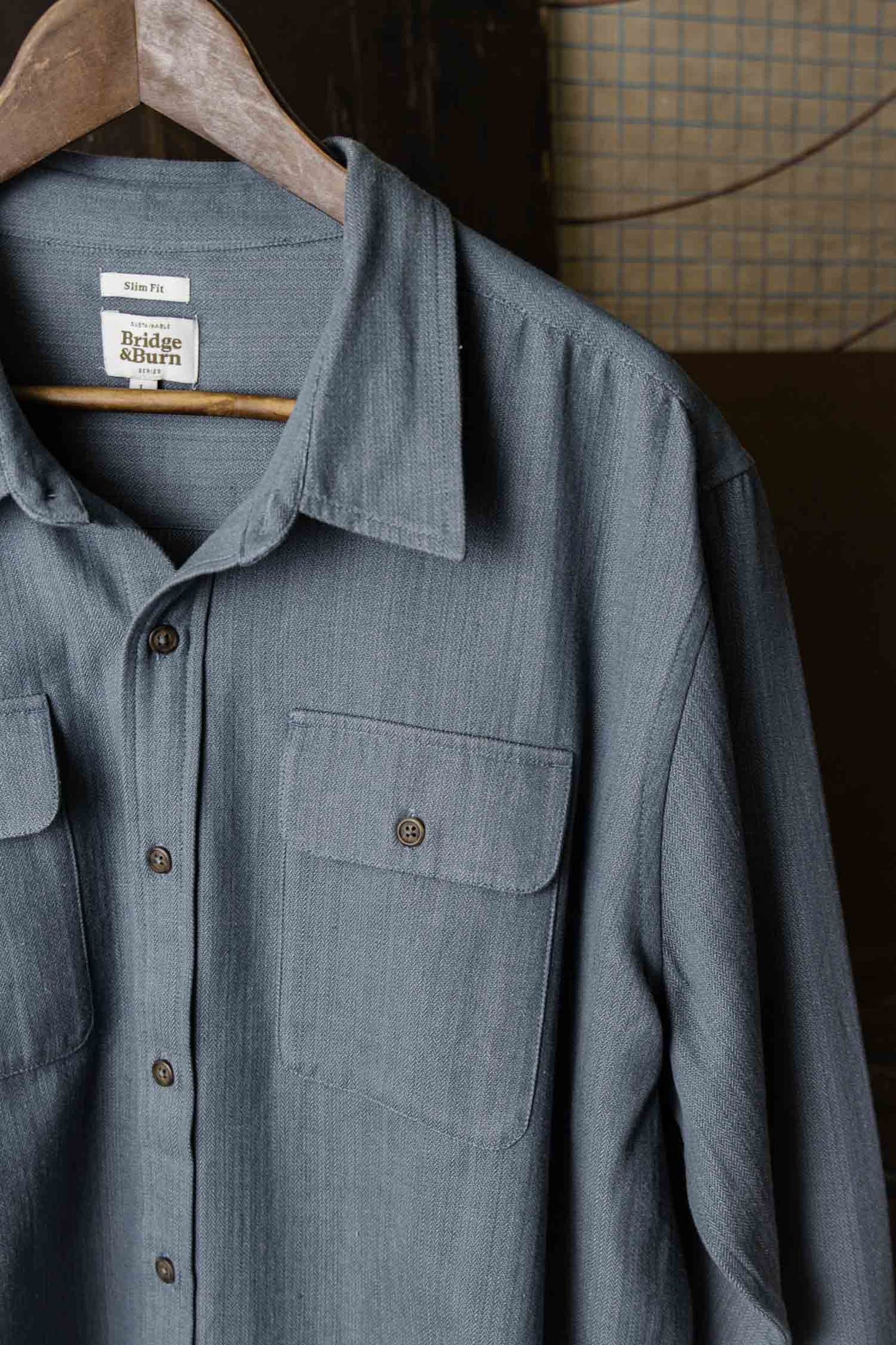 Bedford Shirt / Denim Herringbone