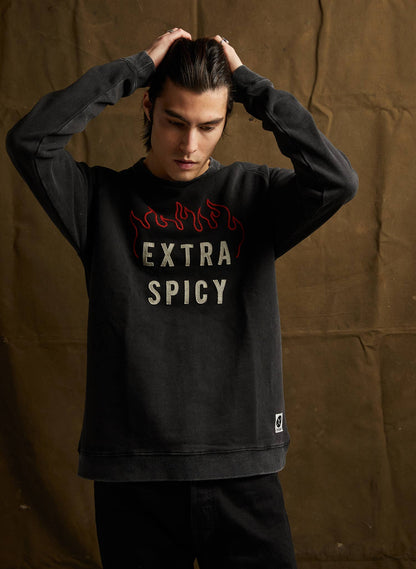 Extra Spicy Chainstitch & Felt Crewneck Sweatshirt