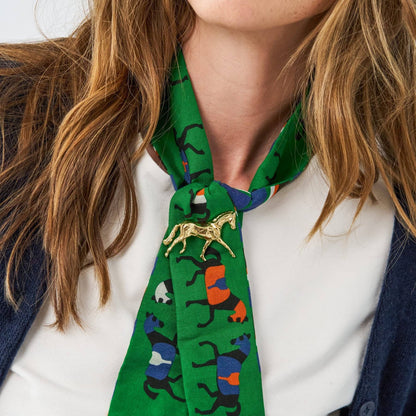 Camile Skinny Scarf Horse Print 36x2