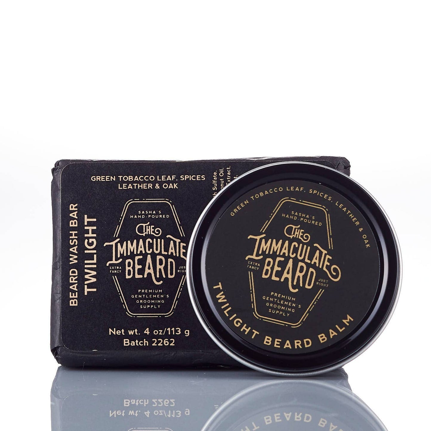 Beard Oil TWILIGHT Green tobacco leather & oak