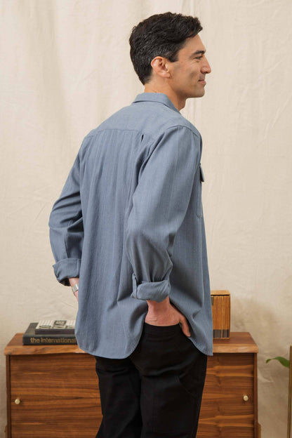 Bedford Shirt / Denim Herringbone