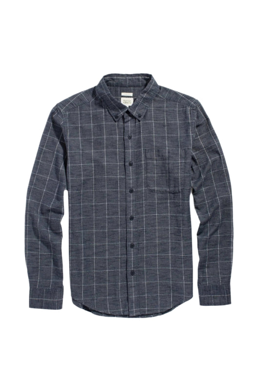 Sutton Slim Shirt / Slate Textured Windowpane