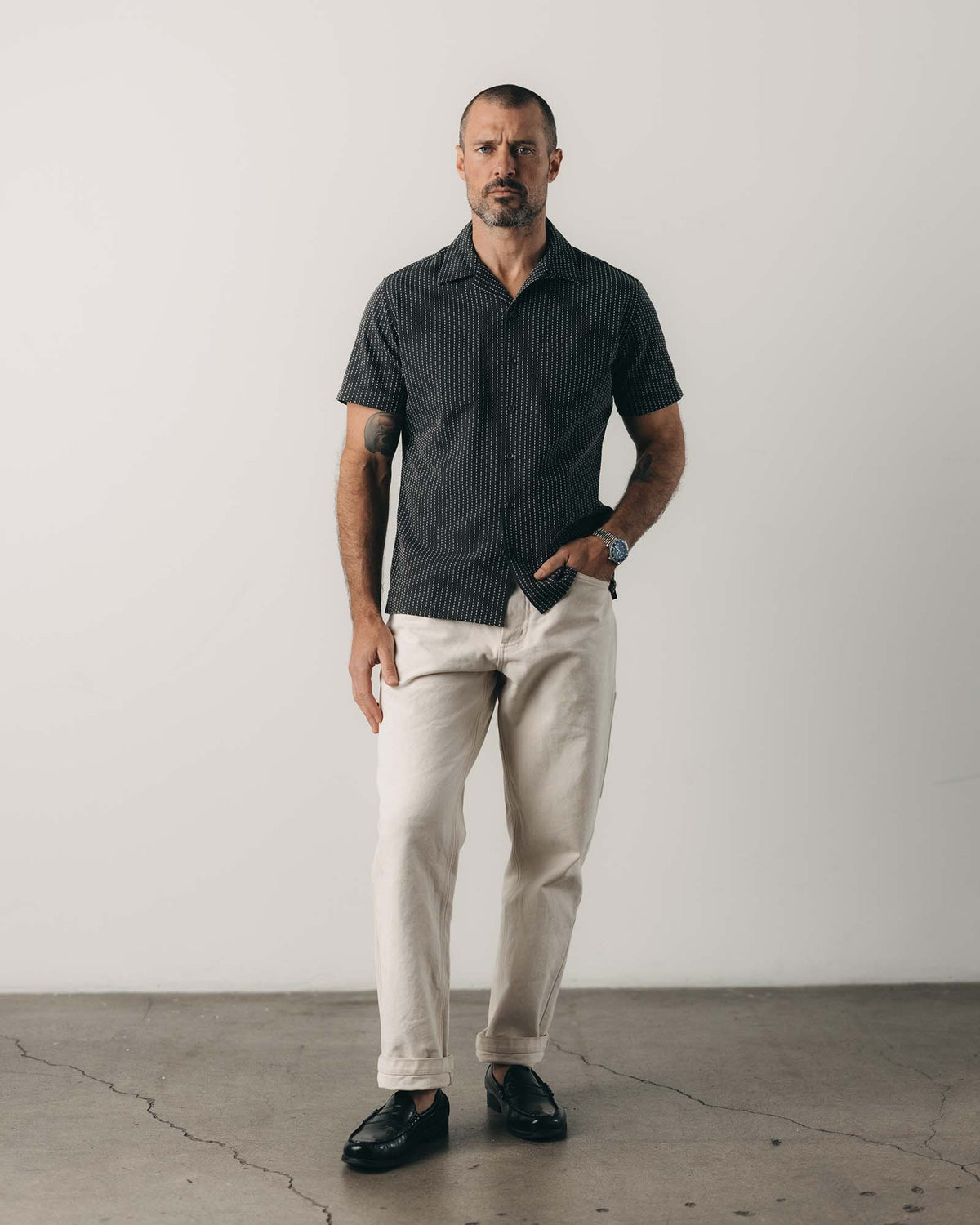 The Conrad Shirt in Pickstich Stripe Dobby
