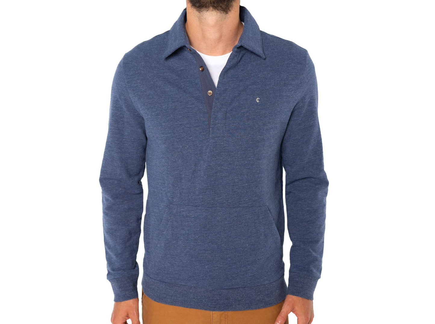 Collared Sweatshirt - Heather Navy