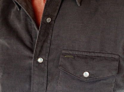 Short Sleeve Corduroy Pearl Snap