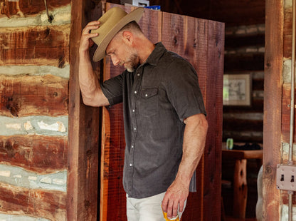 Short Sleeve Corduroy Pearl Snap