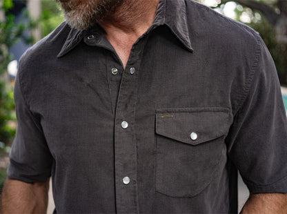 Short Sleeve Corduroy Pearl Snap