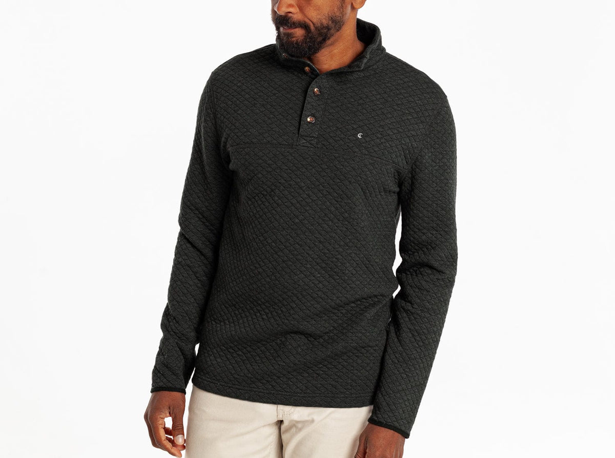 Quilted Pullover - Heather Black