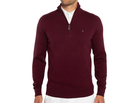 1/4 Zip Sweater - Wine